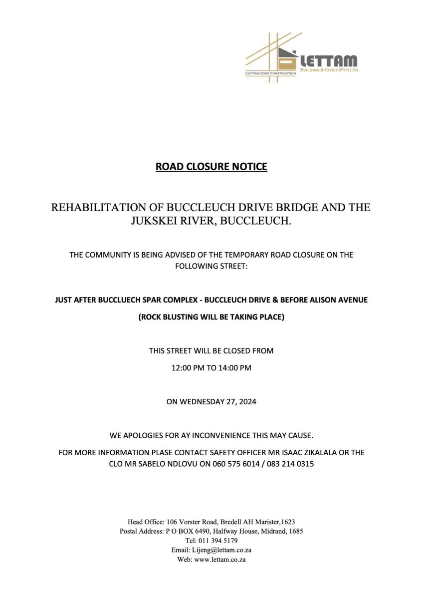 Road Closure Notice Bra